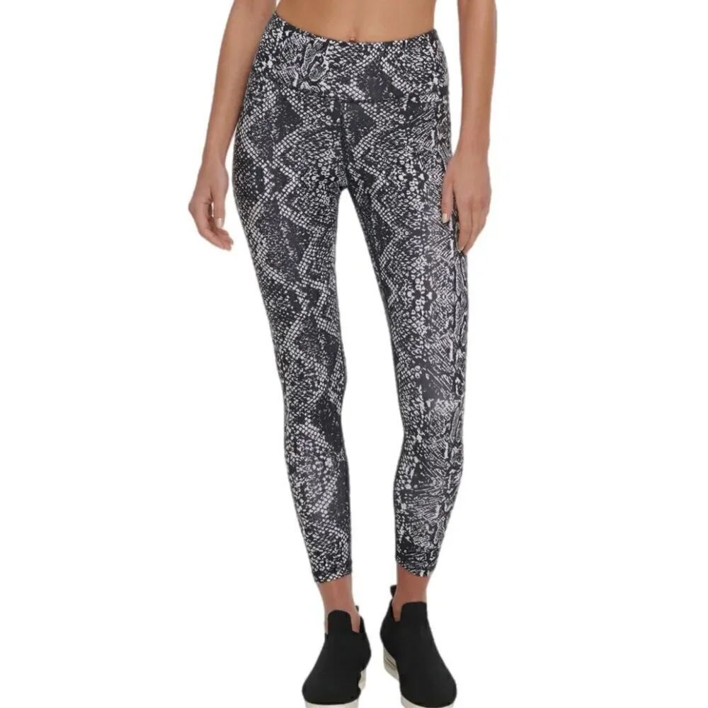 DKNY Sport Snake Print High Rise Leggings